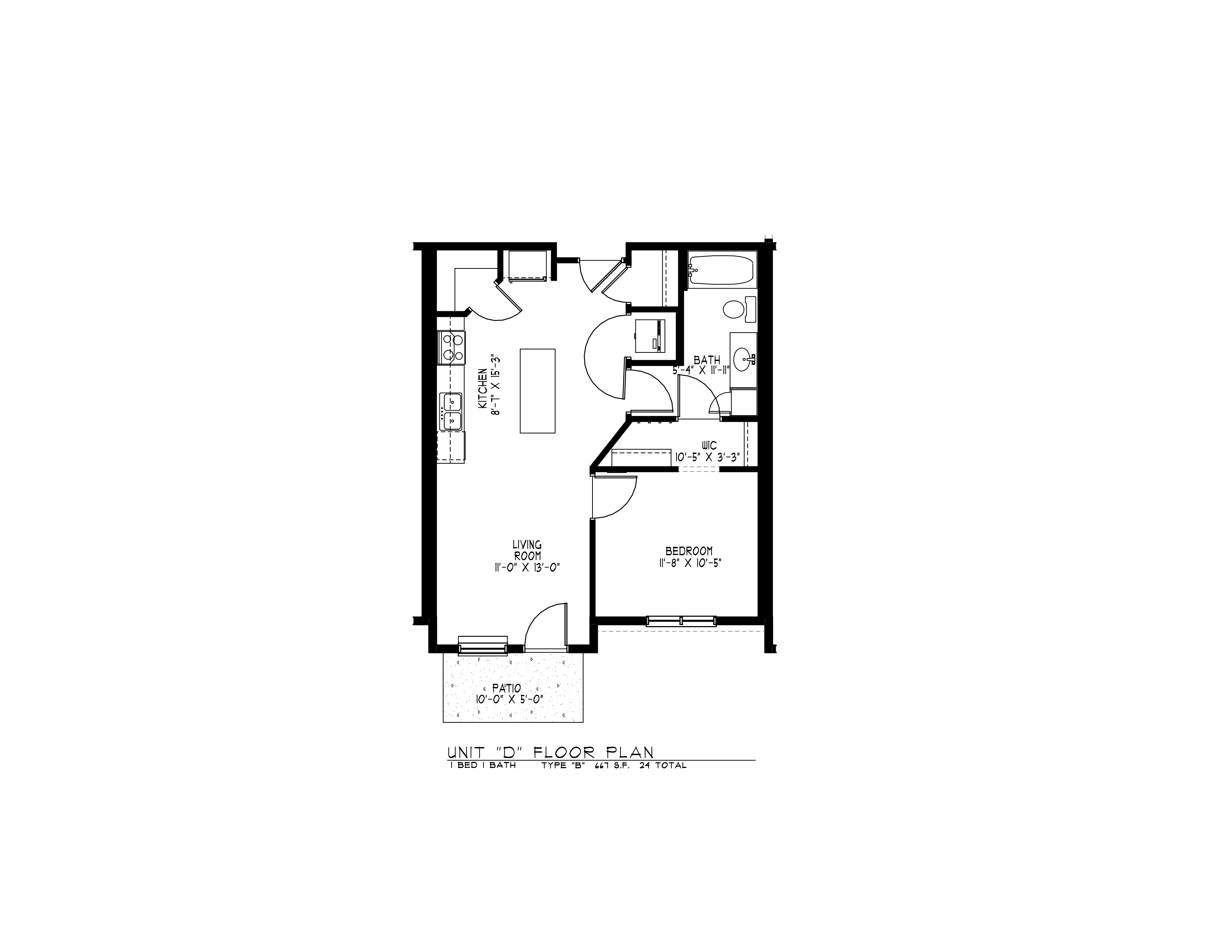 1 Bedroom Floor Plan 2