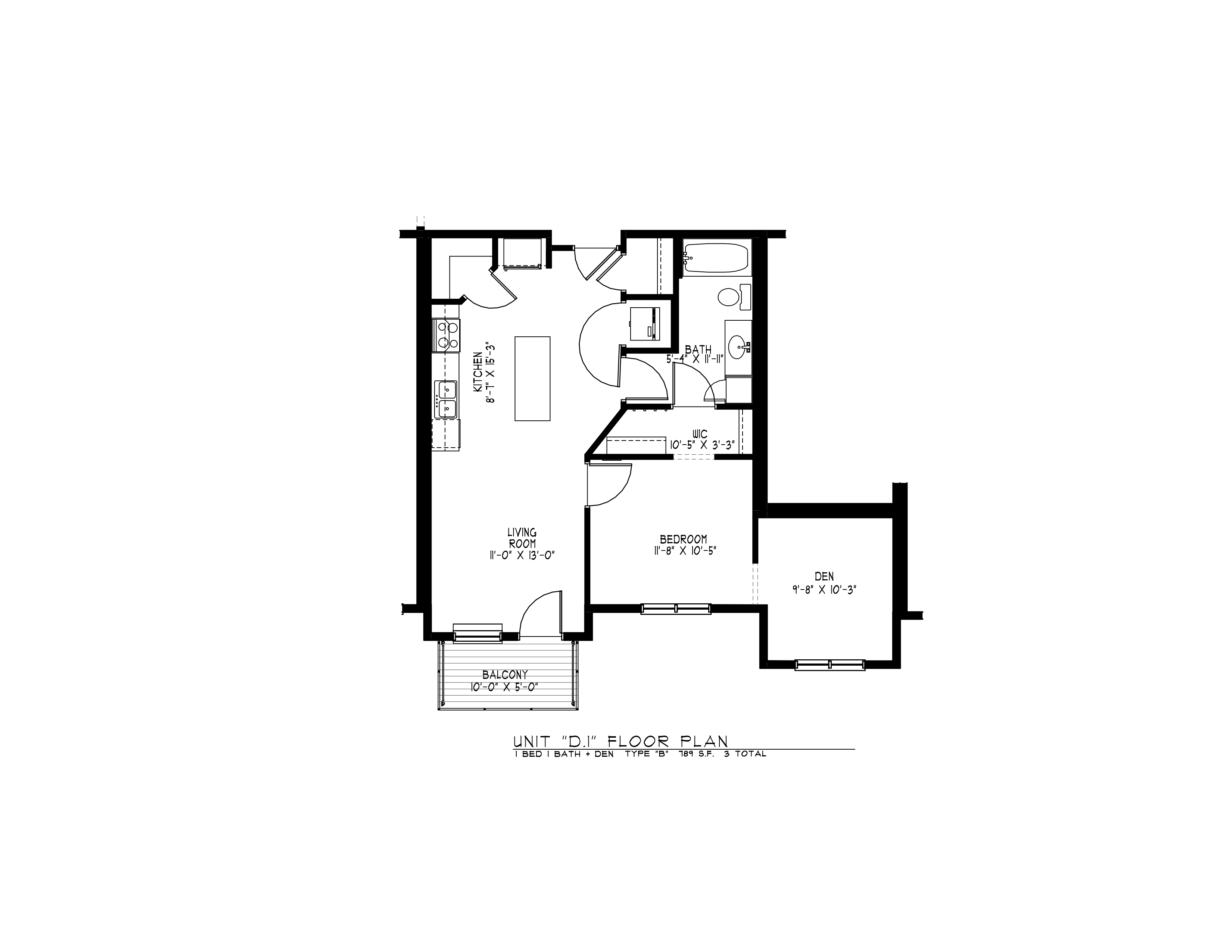 1 Bedroom Floor Plan 3