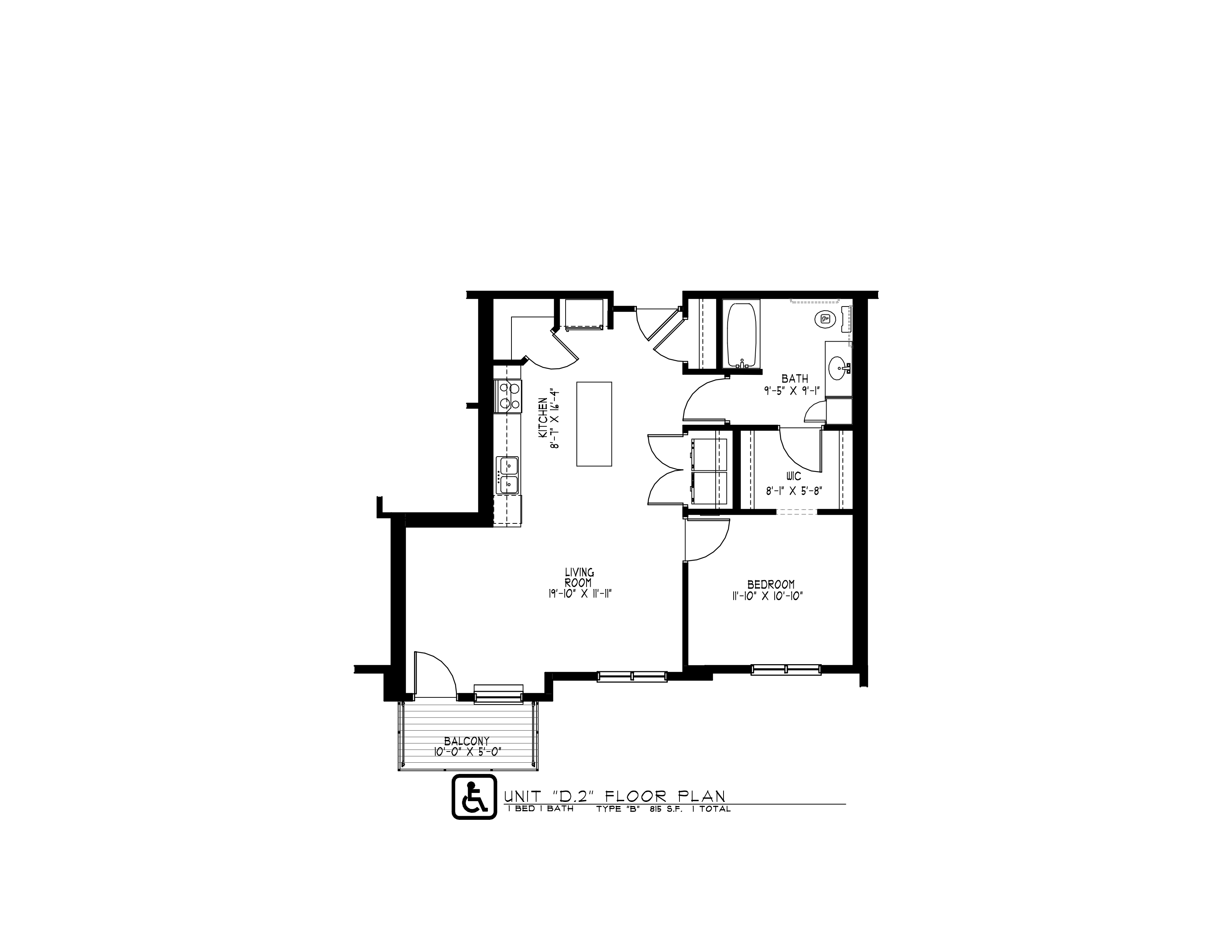 1 Bedroom Floor Plan 4
